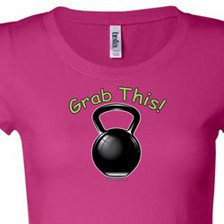 Ladies Shirt Grab This Kettle Bell Longer Length Tee T-Shirt