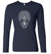 Ladies Yoga Shirt Grey Bodhi Tree Long Sleeve Tee T-Shirt