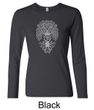 Ladies Yoga Shirt Grey Bodhi Tree Long Sleeve Tee T-Shirt