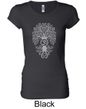Ladies Yoga Shirt Grey Bodhi Tree Longer Length Tee T-Shirt
