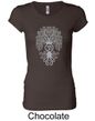 Ladies Yoga Shirt Grey Bodhi Tree Longer Length Tee T-Shirt