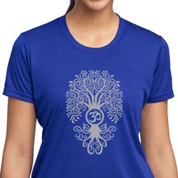 Ladies Yoga Shirt Grey Bodhi Tree Moisture Wicking Tee T-Shirt Ladies Yoga Shirt Grey Bodhi Tree Moisture Wicking Tee T-Shirt