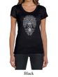 Ladies Yoga Shirt Grey Bodhi Tree Scoop Neck Tee T-Shirt