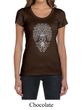 Ladies Yoga Shirt Grey Bodhi Tree Scoop Neck Tee T-Shirt