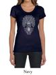 Ladies Yoga Shirt Grey Bodhi Tree Scoop Neck Tee T-Shirt