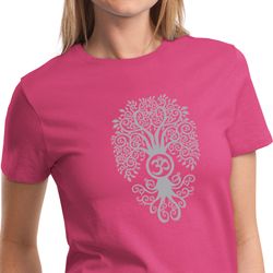 Ladies Yoga Shirt Grey Bodhi Tree Tee T-Shirt Ladies Yoga Shirt Grey Bodhi Tree Tee T-Shirt