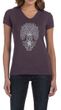 Ladies Yoga Shirt Grey Bodhi Tree V-neck Tee T-Shirt