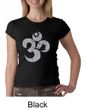 Ladies Yoga Shirt Grey Distressed OM Crewneck Tee T-Shirt