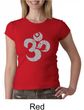 Ladies Yoga Shirt Grey Distressed OM Crewneck Tee T-Shirt