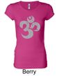 Ladies Yoga Shirt Grey Distressed OM Longer Length Tee T-Shirt