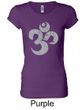 Ladies Yoga Shirt Grey Distressed OM Longer Length Tee T-Shirt