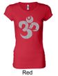 Ladies Yoga Shirt Grey Distressed OM Longer Length Tee T-Shirt