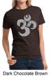 Ladies Yoga Shirt Grey Distressed OM Tee T-Shirt