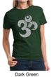Ladies Yoga Shirt Grey Distressed OM Tee T-Shirt