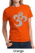 Ladies Yoga Shirt Grey Distressed OM Tee T-Shirt