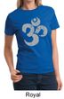 Ladies Yoga Shirt Grey Distressed OM Tee T-Shirt