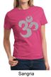 Ladies Yoga Shirt Grey Distressed OM Tee T-Shirt