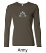 Ladies Yoga Shirt Grey Namaste Lotus Long Sleeve Tee T-Shirt