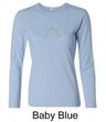 Ladies Yoga Shirt Grey Namaste Lotus Long Sleeve Tee T-Shirt