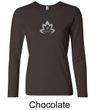 Ladies Yoga Shirt Grey Namaste Lotus Long Sleeve Tee T-Shirt
