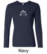Ladies Yoga Shirt Grey Namaste Lotus Long Sleeve Tee T-Shirt