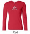 Ladies Yoga Shirt Grey Namaste Lotus Long Sleeve Tee T-Shirt