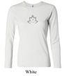 Ladies Yoga Shirt Grey Namaste Lotus Long Sleeve Tee T-Shirt