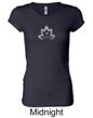 Ladies Yoga Shirt Grey Namaste Lotus Longer Length Tee T-Shirt