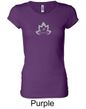 Ladies Yoga Shirt Grey Namaste Lotus Longer Length Tee T-Shirt