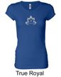 Ladies Yoga Shirt Grey Namaste Lotus Longer Length Tee T-Shirt