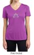 Ladies Yoga Shirt Grey Namaste Lotus Moisture Wicking V-neck Tee