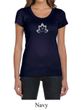 Ladies Yoga Shirt Grey Namaste Lotus Scoop Neck Tee T-Shirt