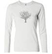 Ladies Yoga Shirt Grey Tree of Life Long Sleeve Shirt
