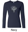 Ladies Yoga Shirt Grey Tree of Life Long Sleeve Shirt