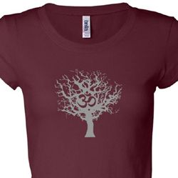 Ladies Yoga Shirt Grey Tree of Life Longer Length Tee T-Shirt