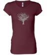 Ladies Yoga Shirt Grey Tree of Life Longer Length Tee T-Shirt