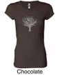 Ladies Yoga Shirt Grey Tree of Life Longer Length Tee T-Shirt