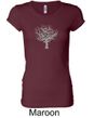 Ladies Yoga Shirt Grey Tree of Life Longer Length Tee T-Shirt