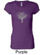 Ladies Yoga Shirt Grey Tree of Life Longer Length Tee T-Shirt