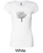 Ladies Yoga Shirt Grey Tree of Life Longer Length Tee T-Shirt
