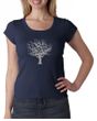 Ladies Yoga Shirt Grey Tree of Life Scoop Neck Tee T-shirt