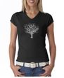 Ladies Yoga Shirt Grey Tree of Life V-Neck Shirt