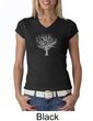 Ladies Yoga Shirt Grey Tree of Life V-Neck Shirt