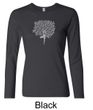 Ladies Yoga Shirt Grey Tree Pose Long Sleeve Tee T-Shirt