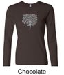 Ladies Yoga Shirt Grey Tree Pose Long Sleeve Tee T-Shirt