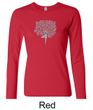 Ladies Yoga Shirt Grey Tree Pose Long Sleeve Tee T-Shirt