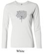 Ladies Yoga Shirt Grey Tree Pose Long Sleeve Tee T-Shirt