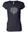 Ladies Yoga Shirt Grey Tree Pose Longer Length Tee T-Shirt