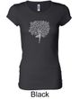 Ladies Yoga Shirt Grey Tree Pose Longer Length Tee T-Shirt