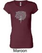 Ladies Yoga Shirt Grey Tree Pose Longer Length Tee T-Shirt